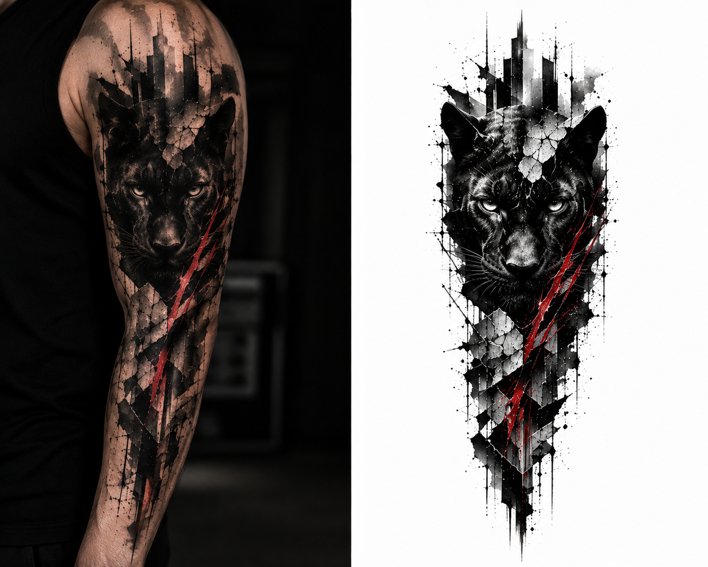Shadow Panther tattoo model preview