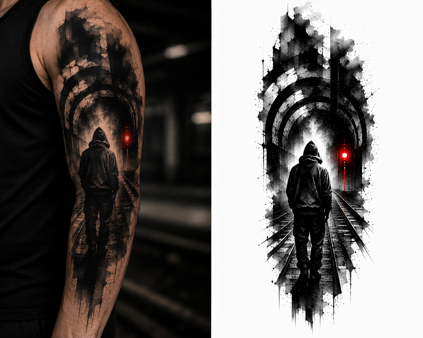 Metro Ghost tattoo model preview