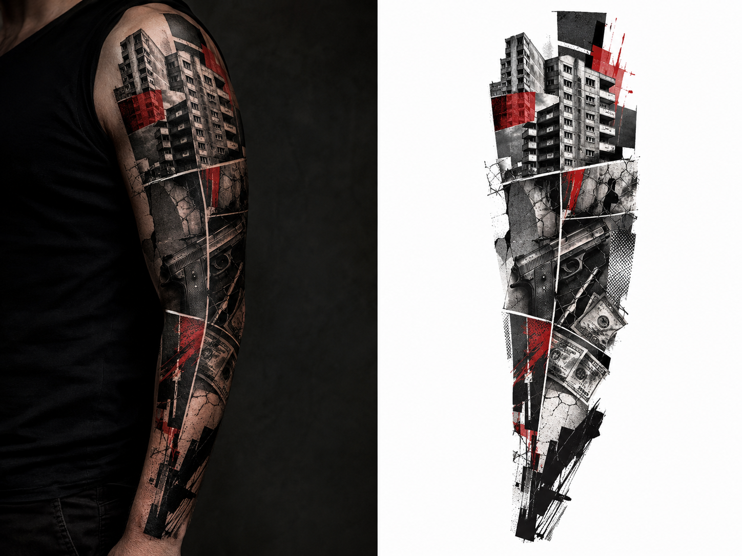 CONCRETE COLLAGE tattoo model preview