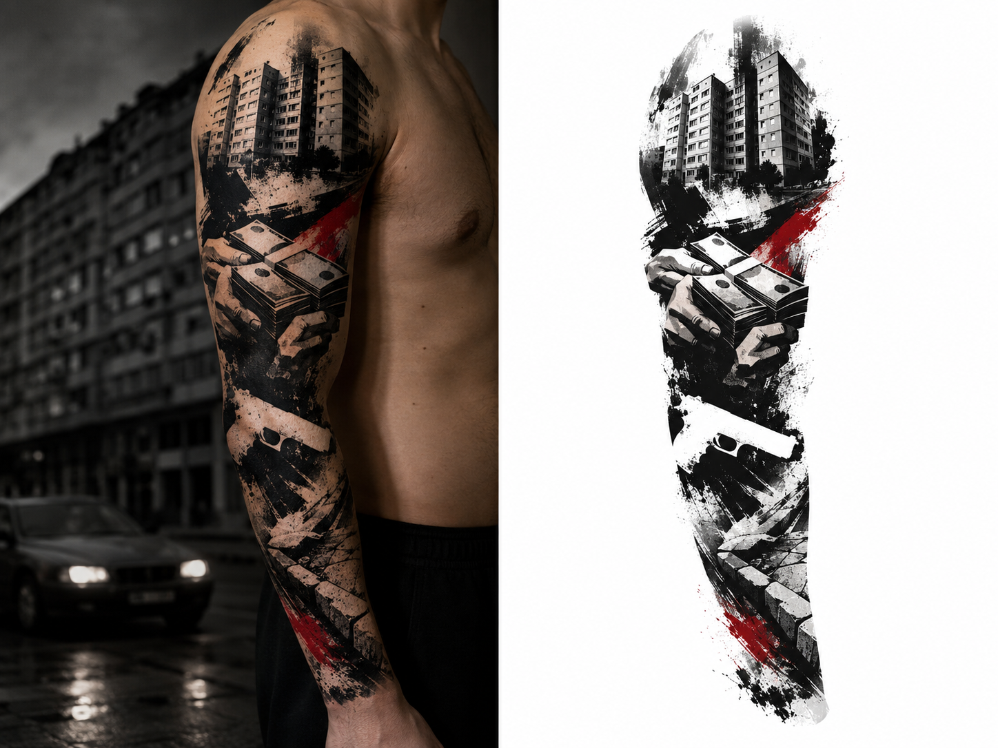 BLOCK STENCIL tattoo model preview