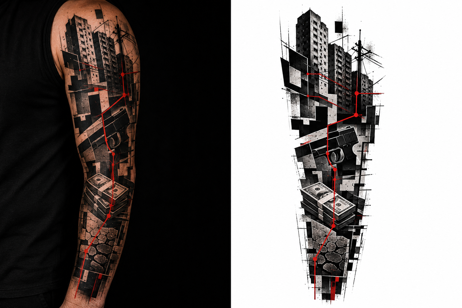 RED SIGNAL SYSTEM tattoo model preview