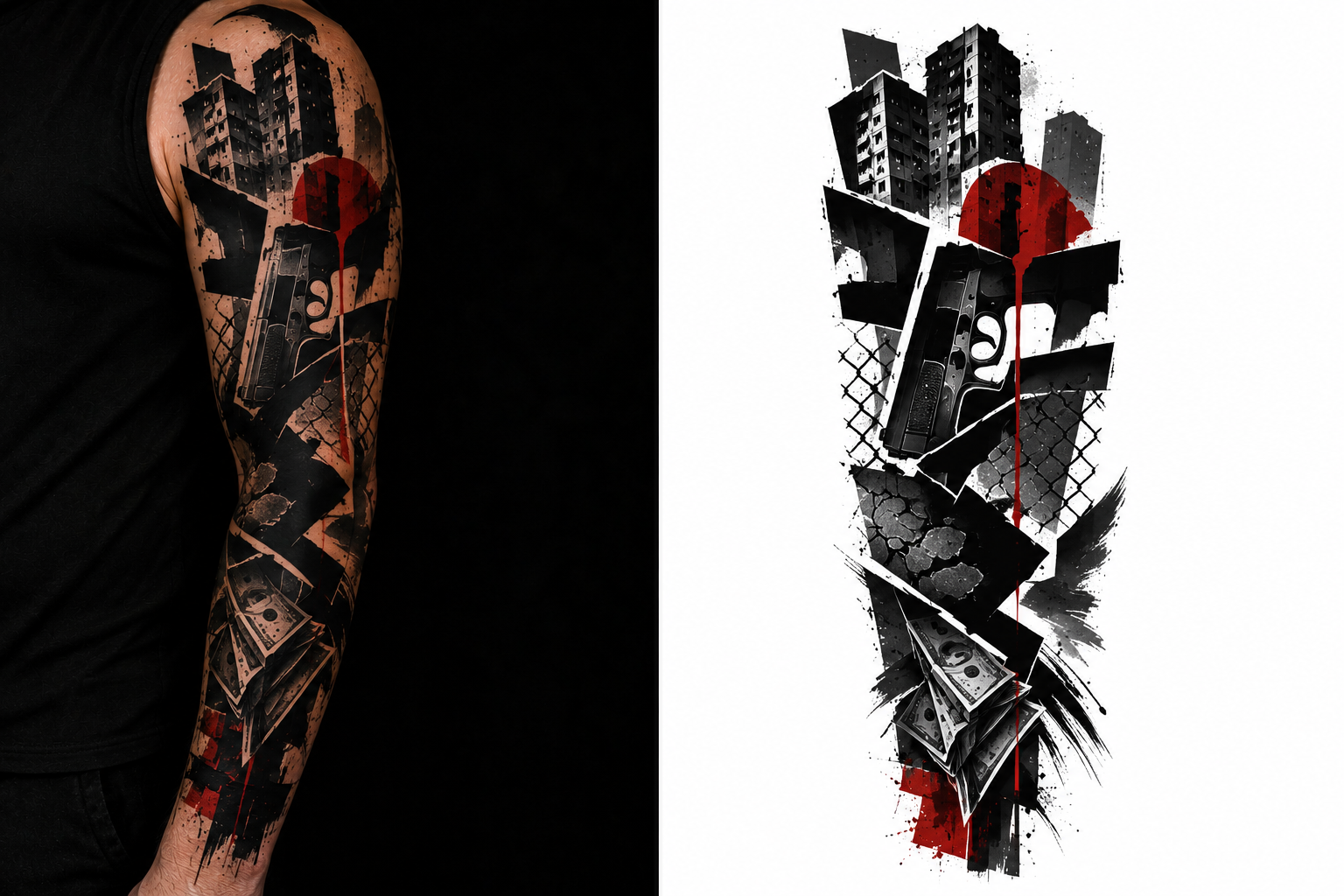 ASPHALT CUTS tattoo model preview