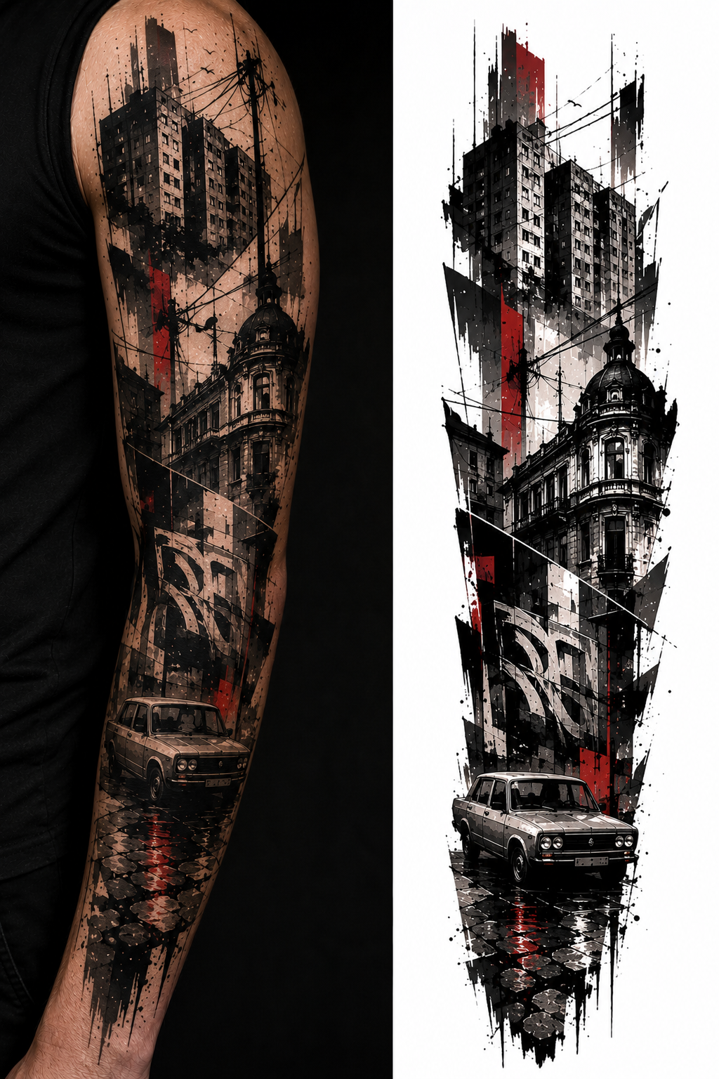 OLD CITY STATIC tattoo model preview