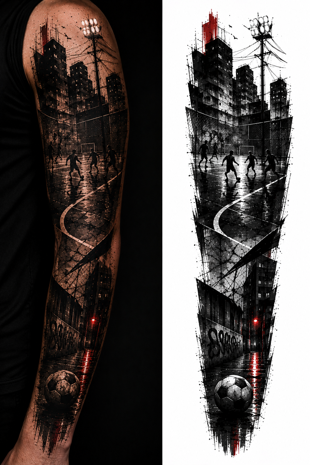 CONCRETE FOOTBALL tattoo model preview