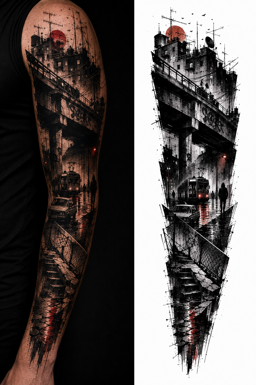 CITY ABOVE CITY tattoo model preview