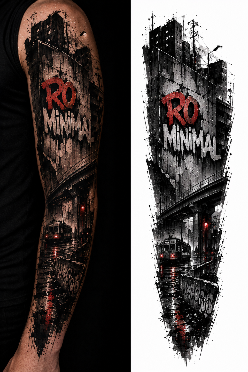 RO MINIMAL SIGNAL WALL tattoo model preview