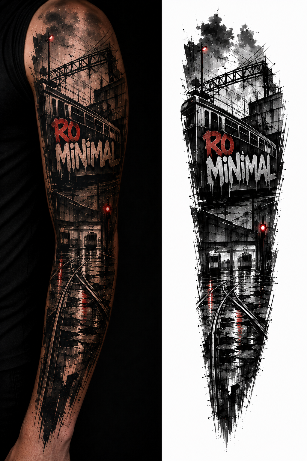 RO MINIMAL TRAM YARD tattoo model preview