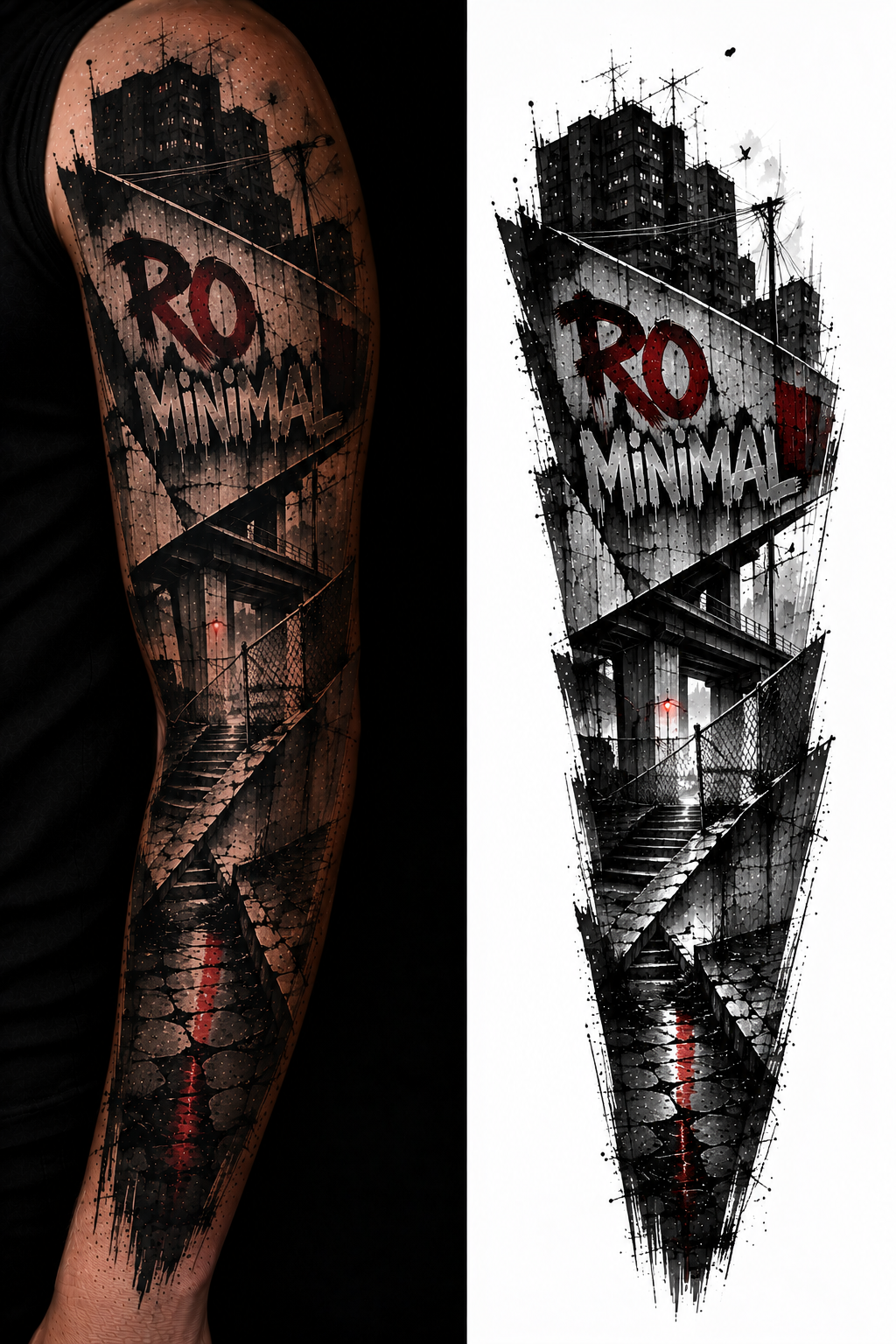 RO MINIMAL BLOCK CUT tattoo model preview