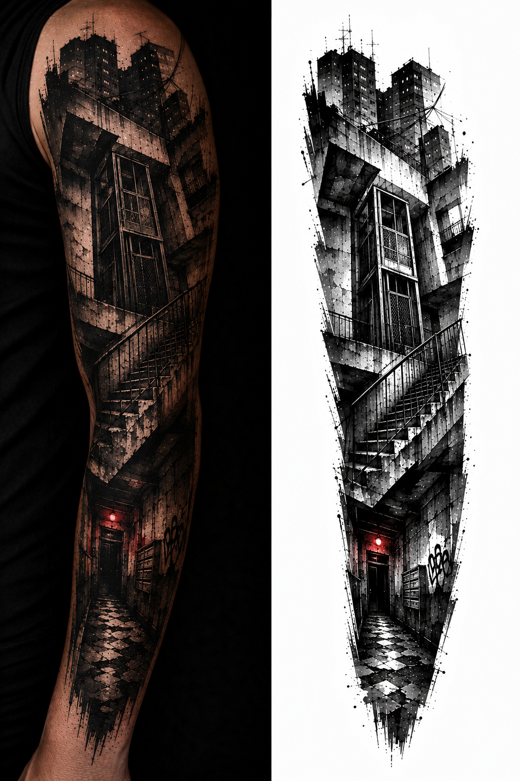 BLOCK ELEVATOR tattoo model preview